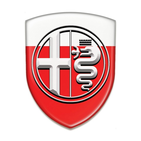 Alfa Romeo Auto Emblem Red White Pattern Big Logo 
