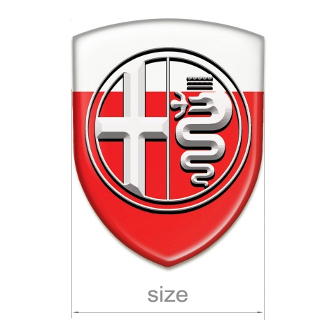 Alfa Romeo Auto Emblem Red White Pattern Big Logo 