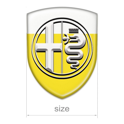 Alfa Romeo Logo Emblem Yellow White Pattern Big Logo Style 
