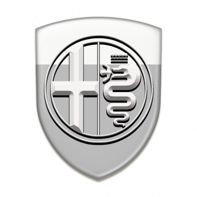 Alfa Romeo Tuning Emblem Gray White pattern Big Logo Style 