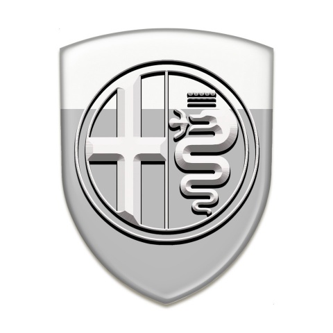 Alfa Romeo Tuning Emblem Gray White pattern Big Logo Style 