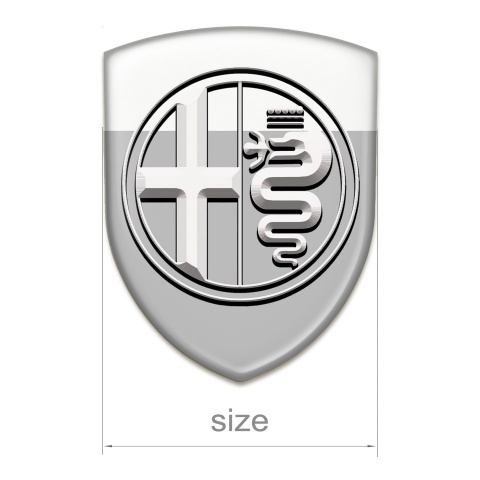 Alfa Romeo Tuning Emblem Gray White pattern Big Logo Style 