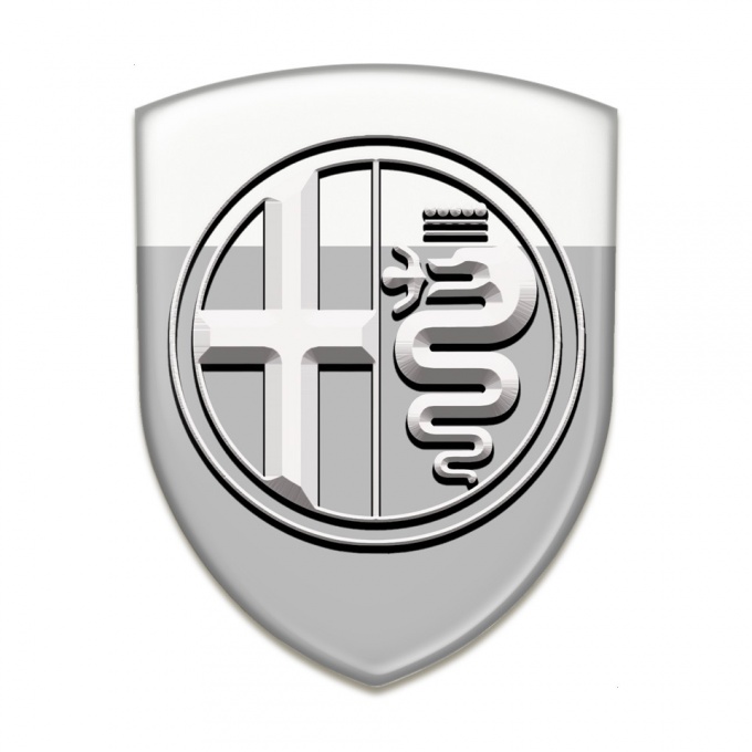 Alfa Romeo Tuning Emblem Gray White pattern Big Logo Style 