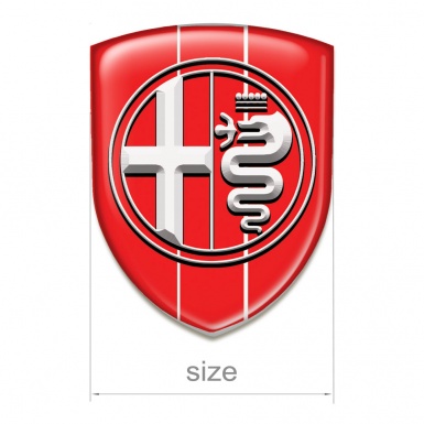 Alfa Romeo Resin Sticker Red Decoration Big Stylish Logo 