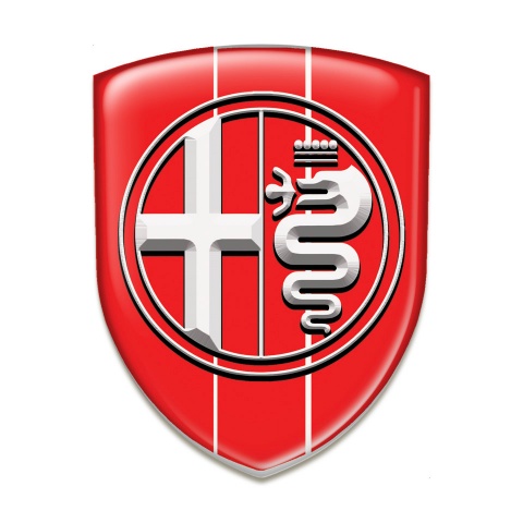 Alfa Romeo Resin Sticker Red Decoration Big Stylish Logo 
