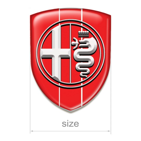Alfa Romeo Resin Sticker Red Decoration Big Stylish Logo 