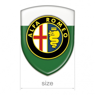 Alfa Romeo 3D Gel Emblem Green White Print Classic Logo 