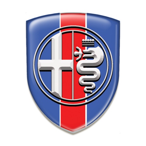 Alfa Romeo Emblem Exterior High End Blue with Red Band Type Big Logo 
