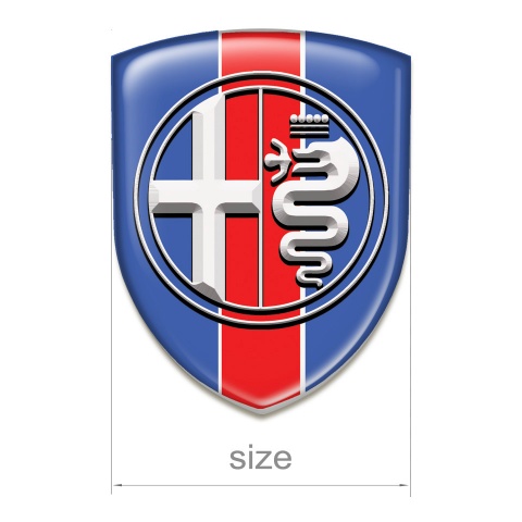 Alfa Romeo Emblem Exterior High End Blue with Red Band Type Big Logo 