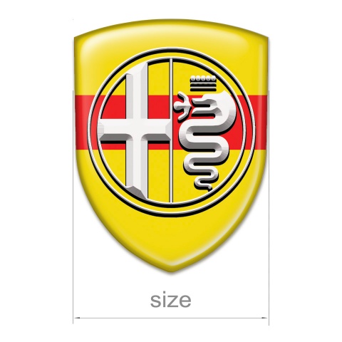 Alfa Romeo Silicone Badge Yellow with Red Tape White Logo 