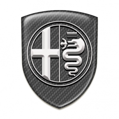 Alfa Romeo Emblem Badge Logo Carbon with White Logo 