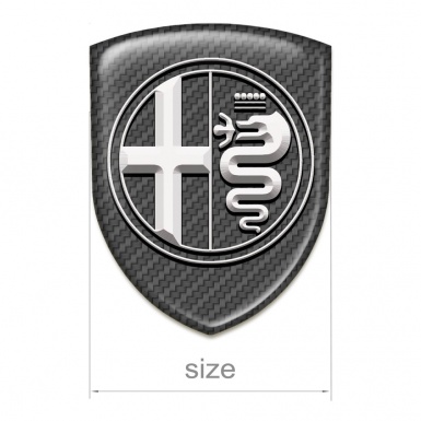 Alfa Romeo Emblem Badge Logo Carbon with White Logo 
