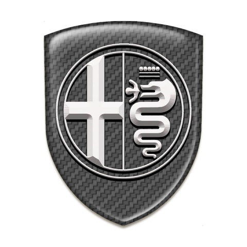 Alfa Romeo Emblem Badge Logo Carbon with White Logo 
