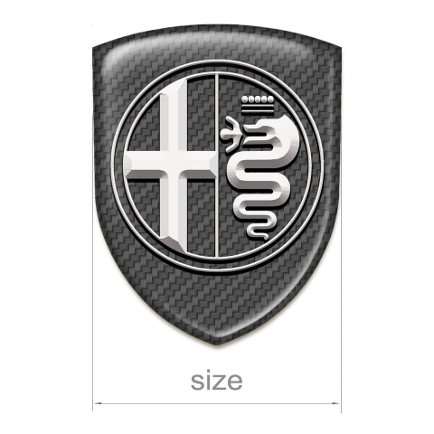 Alfa Romeo Emblem Badge Logo Carbon with White Logo 