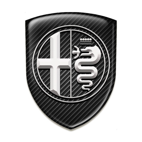 Alfa Romeo Logo Emblem Black Carbon White Logo 