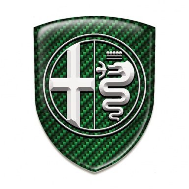 Alfa Romeo Tuning Emblem Green Carbon White Logo 