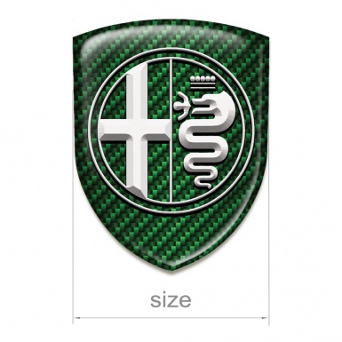 Alfa Romeo Tuning Emblem Green Carbon White Logo 