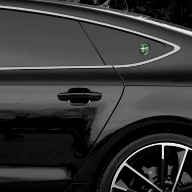 Alfa Romeo Tuning Emblem Green Carbon White Logo 