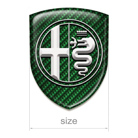 Alfa Romeo Tuning Emblem Green Carbon White Logo 