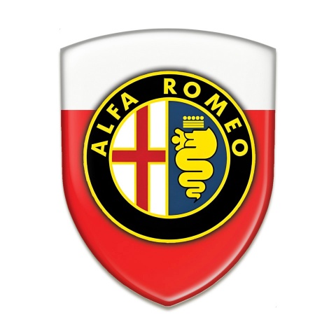 Alfa Romeo Self Adhesive Emblem Logo Red White Base Clasic Logo 