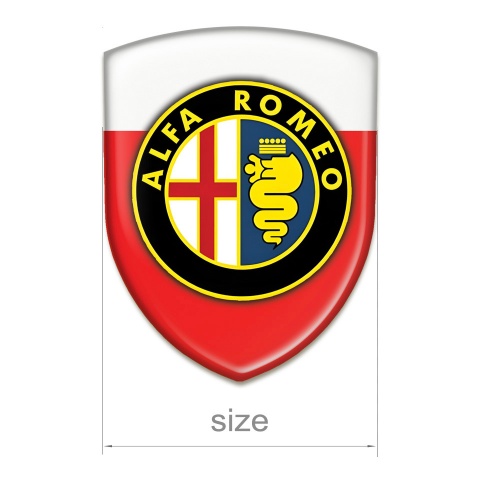 Alfa Romeo Self Adhesive Emblem Logo Red White Base Clasic Logo 