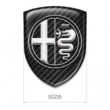 Alfa Romeo Domed Emblem Black Fibers White Logo 