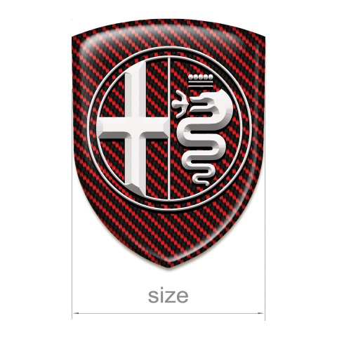 Alfa Romeo Resin Sticker Red Carbon White Logo 