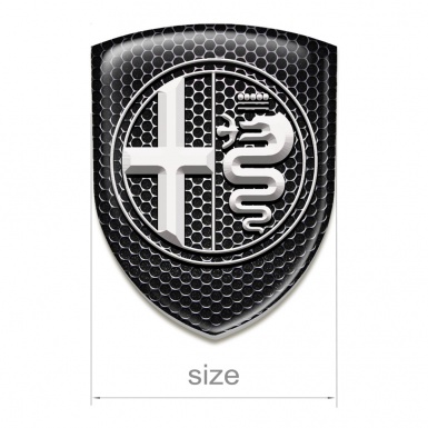 Alfa Romeo 3D Gel Emblem Perforated Steel White Logo 