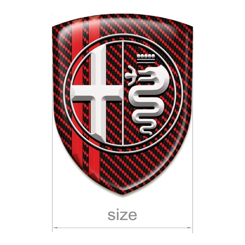 Alfa Romeo Emblem Interior Stylish Red Crbon with Red Stripes White Logo 