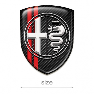 Alfa Romeo Car Interior Badge Black carbon Red Stripes type 