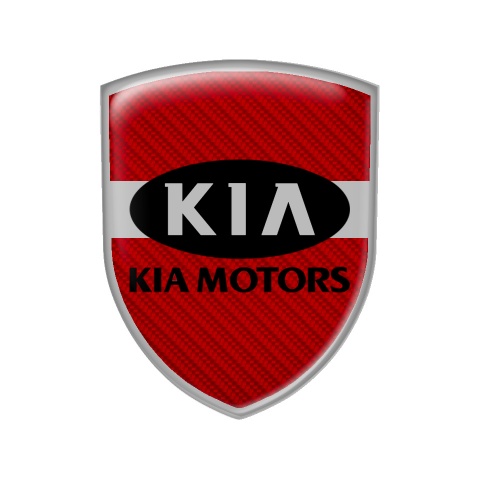 Kia Silicone Sticker Red Carbon Grey Logo