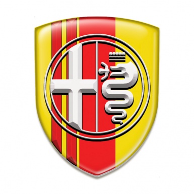 Alfa Romeo Resin Sticker Yellow with Red Lines decoration 