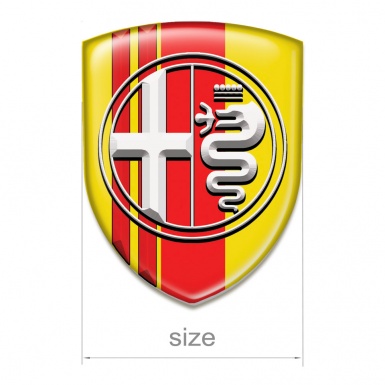 Alfa Romeo Resin Sticker Yellow with Red Lines decoration 