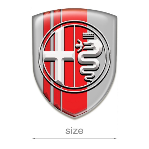 Alfa Romeo Emblem Exterior Gray Base with Red Lines Decoration 