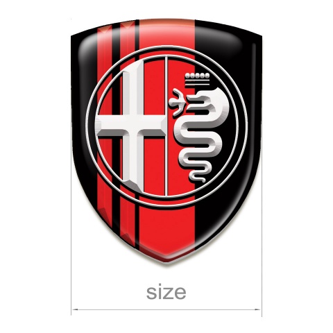 Alfa Romeo Emblem Interior Black Base with Red Lines Decoration 