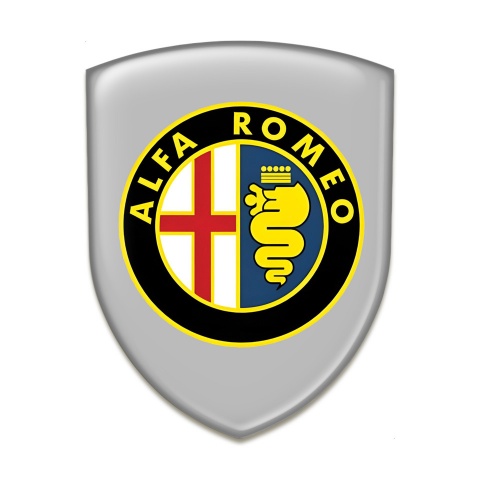 Alfa Romeo Tuning Badge Stylish Gray Design with Classic Logo 