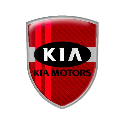 Kia Sticker Silicone Red Carbon White Logo