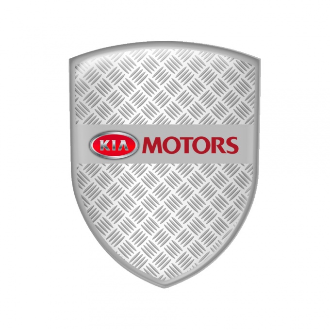 Kia Silicone Emblem Metal Effect Red Motors Logo