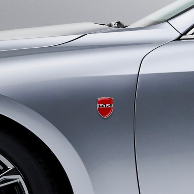 Kia Domed Emblem Red Carbon New Style Logo