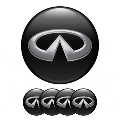 Infiniti Sticker Wheel Center Hub Cap Black and Silver