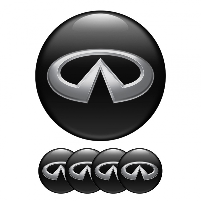 Infiniti Sticker Wheel Center Hub Cap Black and Silver