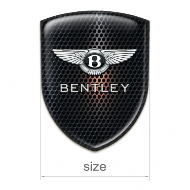 Bentley Logo Emblem Perforated Steel with Orange Glare Effect 