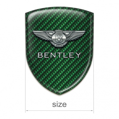 Bentley Domed Emblem Green Carbon Base Metal Logo Style 