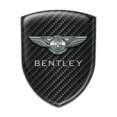 Bentley Silicone Emblem dark Carbon base Metal Logo Effect 