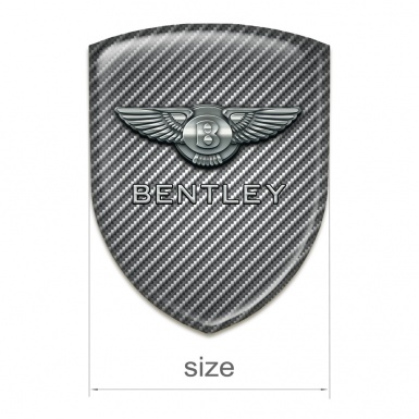 Bentley 3D Gel Emblem Carbon Base Metal Logo Style 