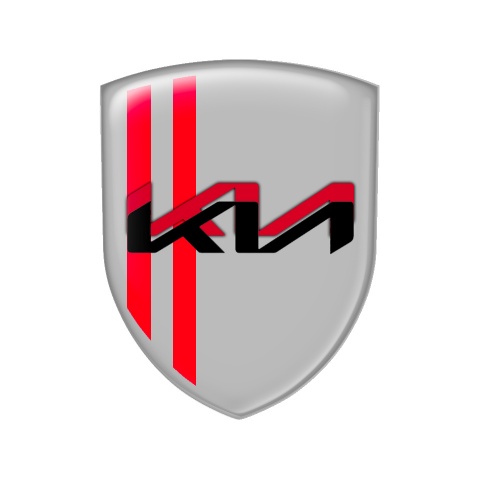 Kia Shield Domed Emblem Grey Double Logo