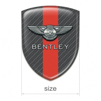 Bentley Logo Emblem Carbon Print with Red tape 
