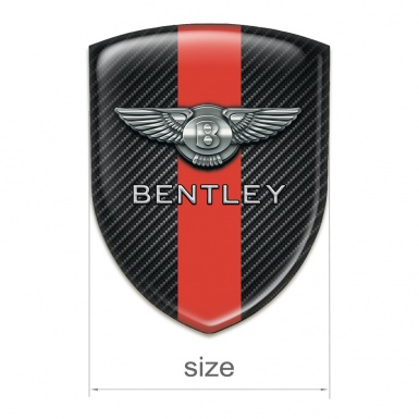 Bentley Self Adhesive Emblem Logo Black Fibers Print with Red band 
