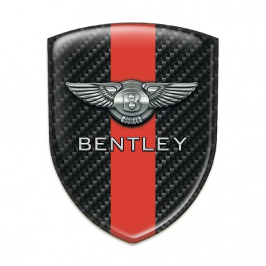 Bentley Domed Emblem Black carbon Red band Design 