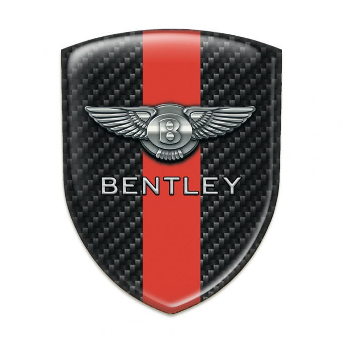 Bentley Domed Emblem Black carbon Red band Design 